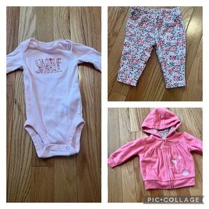 3 month girl 3 piece fox outfit
